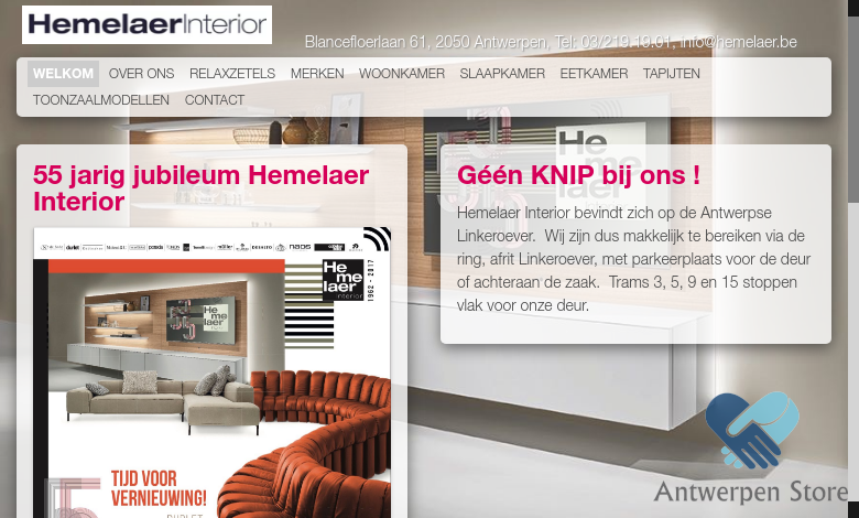 Hemelaer Interior | Blancefloerlaan 61,  2050 Antwerpen – T: 03-219.19.01 – F: 03-210.91.16 – E-mail: info@www.hemelaer.