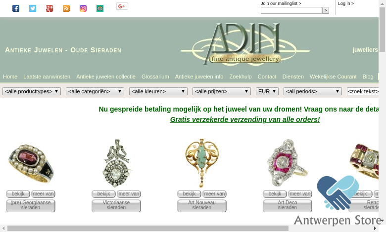 Adin - Antieke, vintage en estate stijlvolle fijne sierraden voor online verkoop