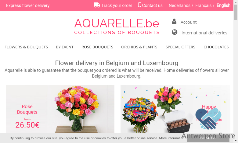 Flower delivery in Belgium - Send a flower bouquet | Aquarelle